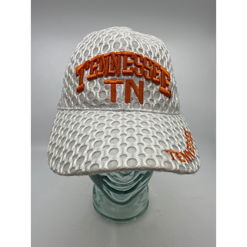 White Tennessee Volunteer TN Mesh Embroidered Baseball Cap Hat Needs Minor Clean
